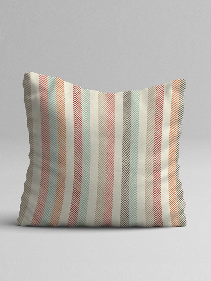 STITCHNEST Set of 5 Yellow & Pink Geometric Square Cushion Covers