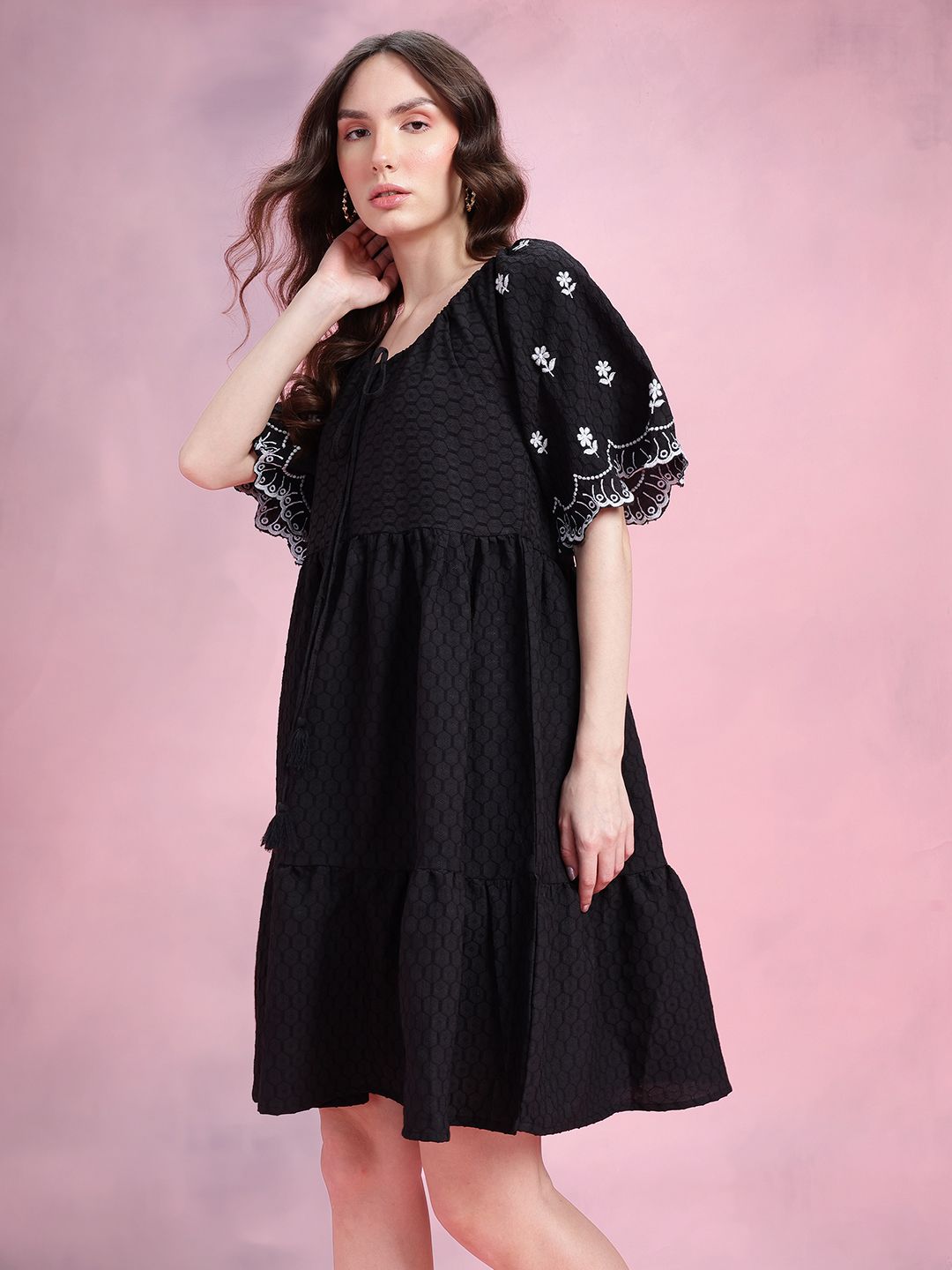 DressBerry Flared Sleeve A-Line Dress