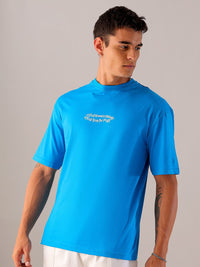 The Indian Garage Co Men Back Printed Boxy Oversized Round Neck Pure Cotton T-shirt