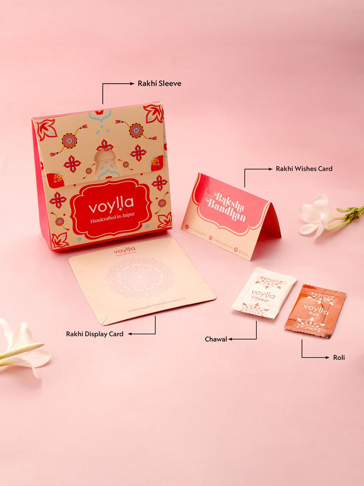 Voylla Ethnic Kundan Polki Thread Rakhi