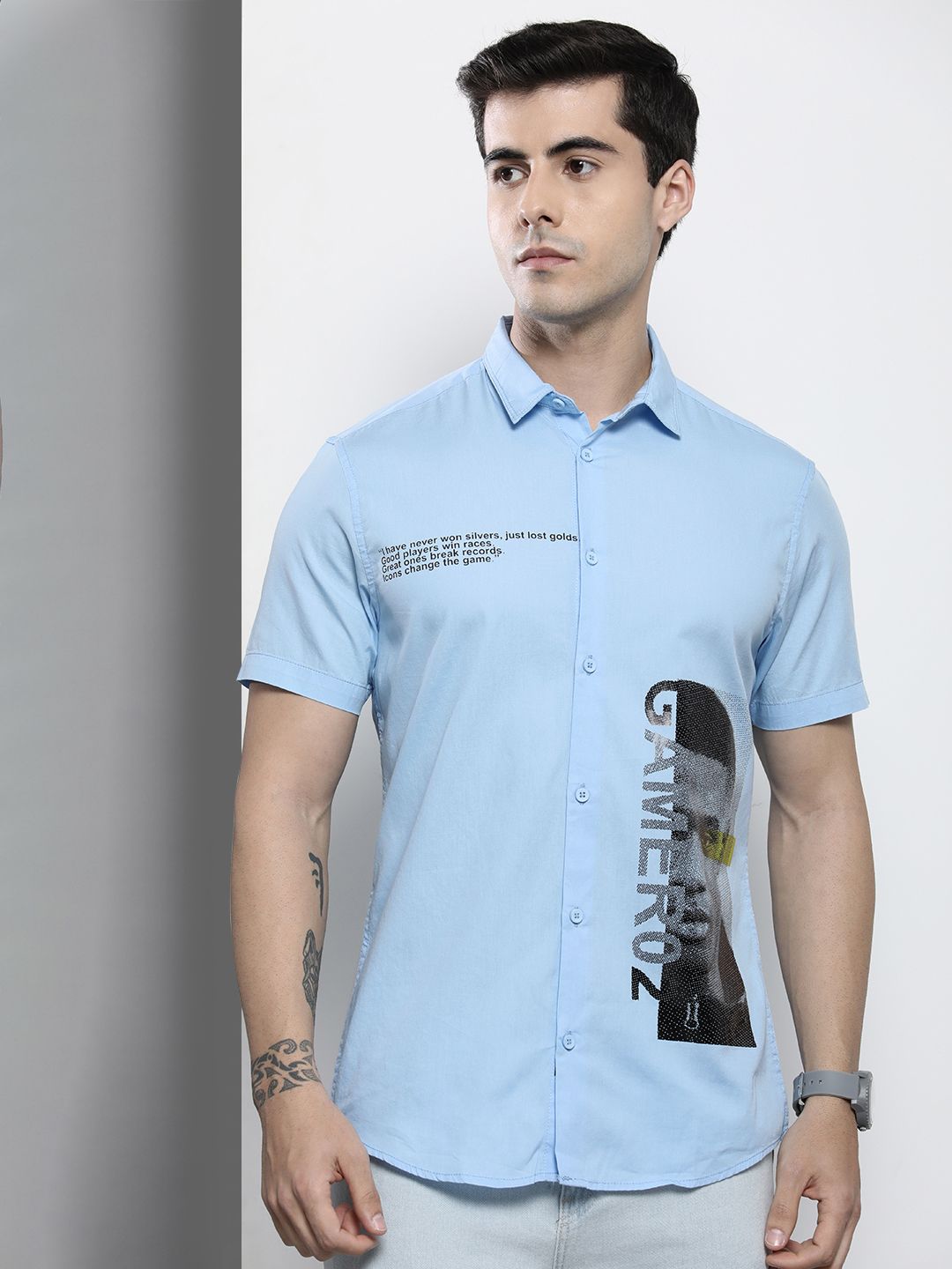 The Indian Garage Co Men Regular Fit Typography Printed Resortwear Shirt