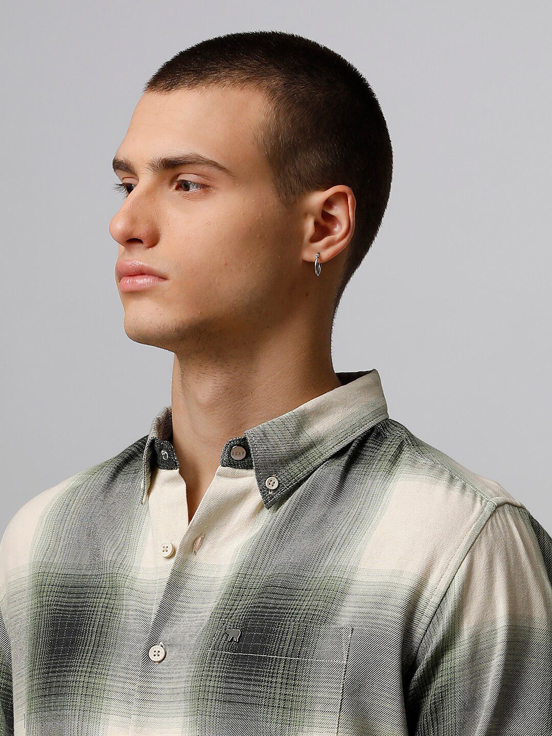 THE BEAR HOUSE Men Slim Fit Checked Pure Cotton Casual Shirt
