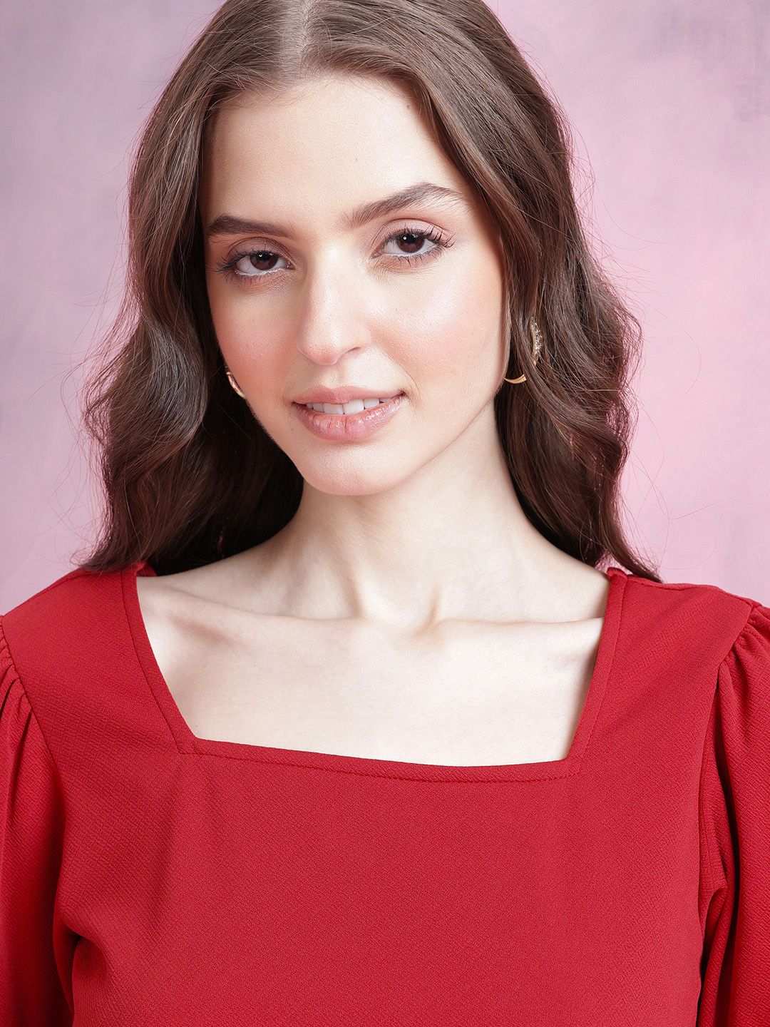 DressBerry Puff Sleeve Peplum Top