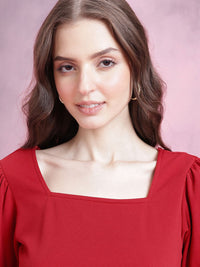DressBerry Puff Sleeve Peplum Top