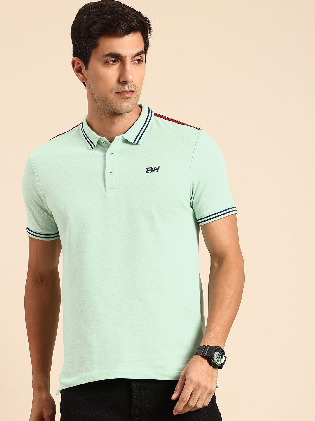 Being Human Polo Collar Pure Cotton T-shirt
