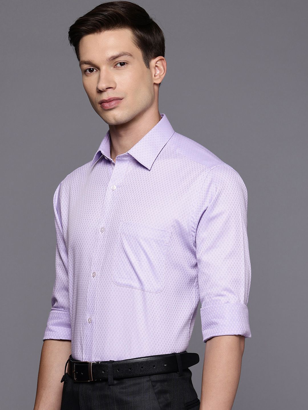Raymond Slim Fit Textured Pure Cotton Formal Shirt