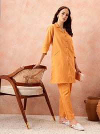 all about you Women Pure Cotton Shirt Kurta with Trousers