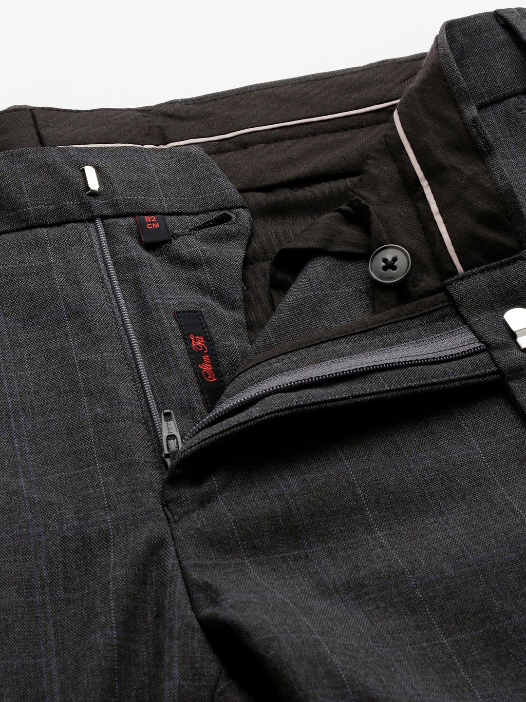 Raymond Men Checked Slim Fit Formal Trousers