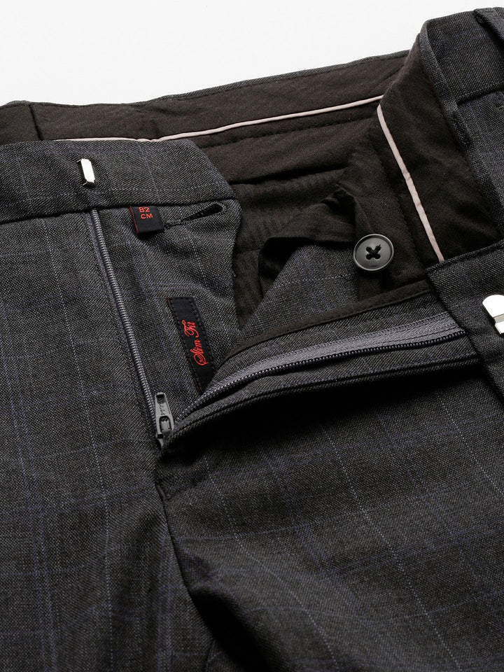 Raymond Men Checked Slim Fit Formal Trousers