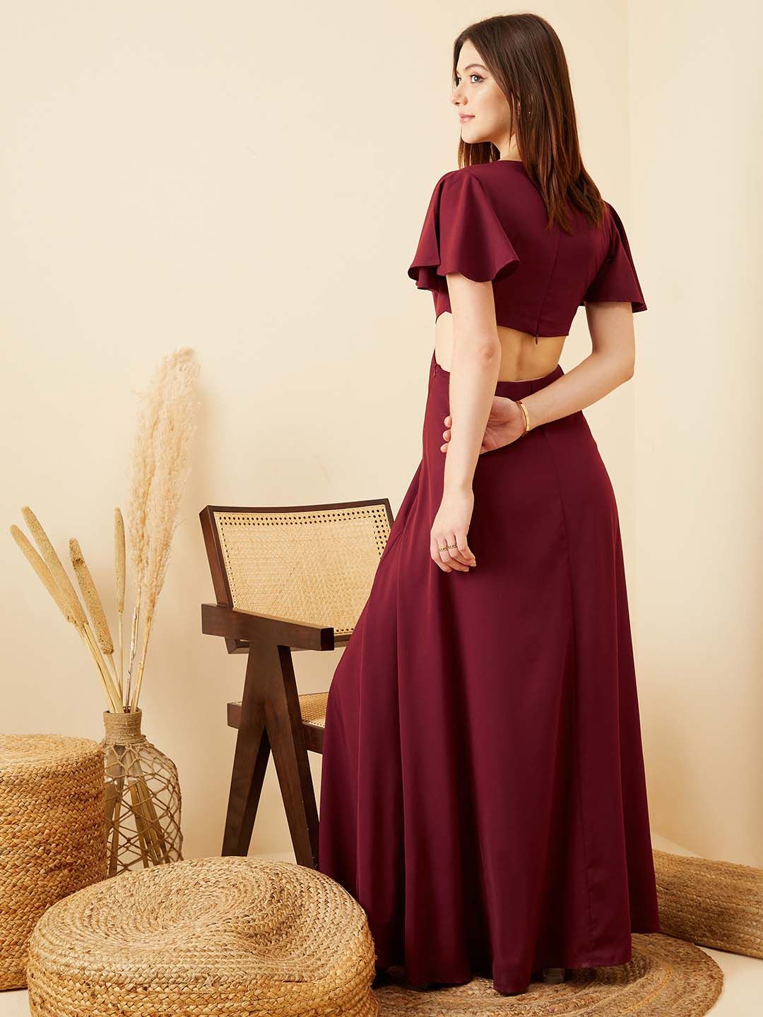 Berrylush Flutter Sleeve Maxi Dress