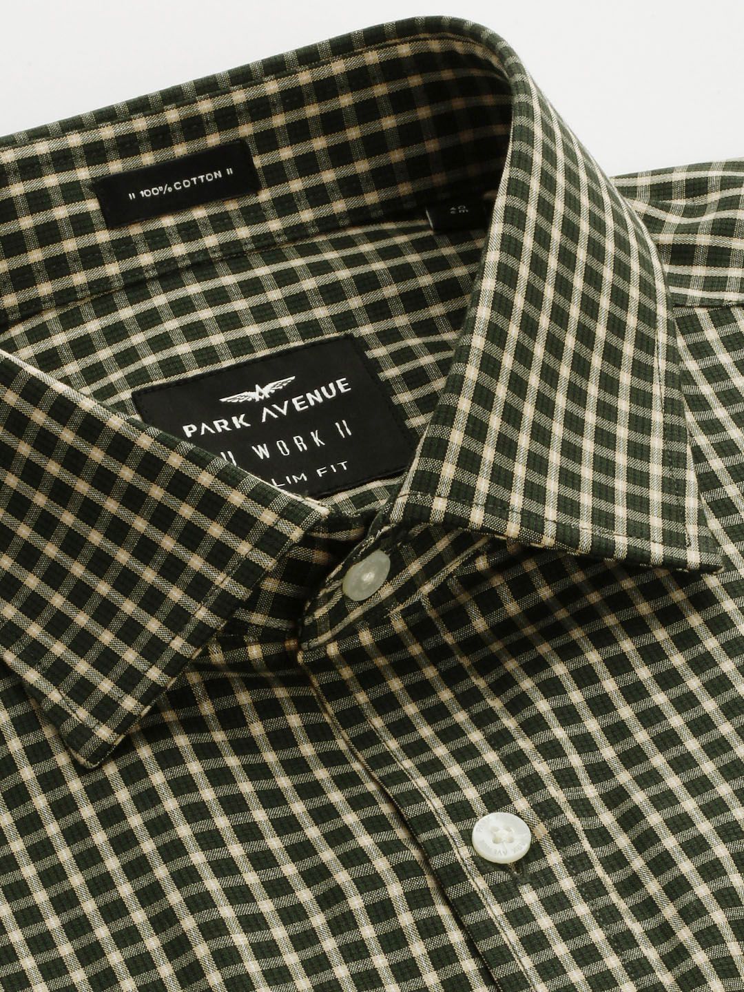 Park Avenue Slim Fit Micro Checked Pure Cotton Formal Shirt
