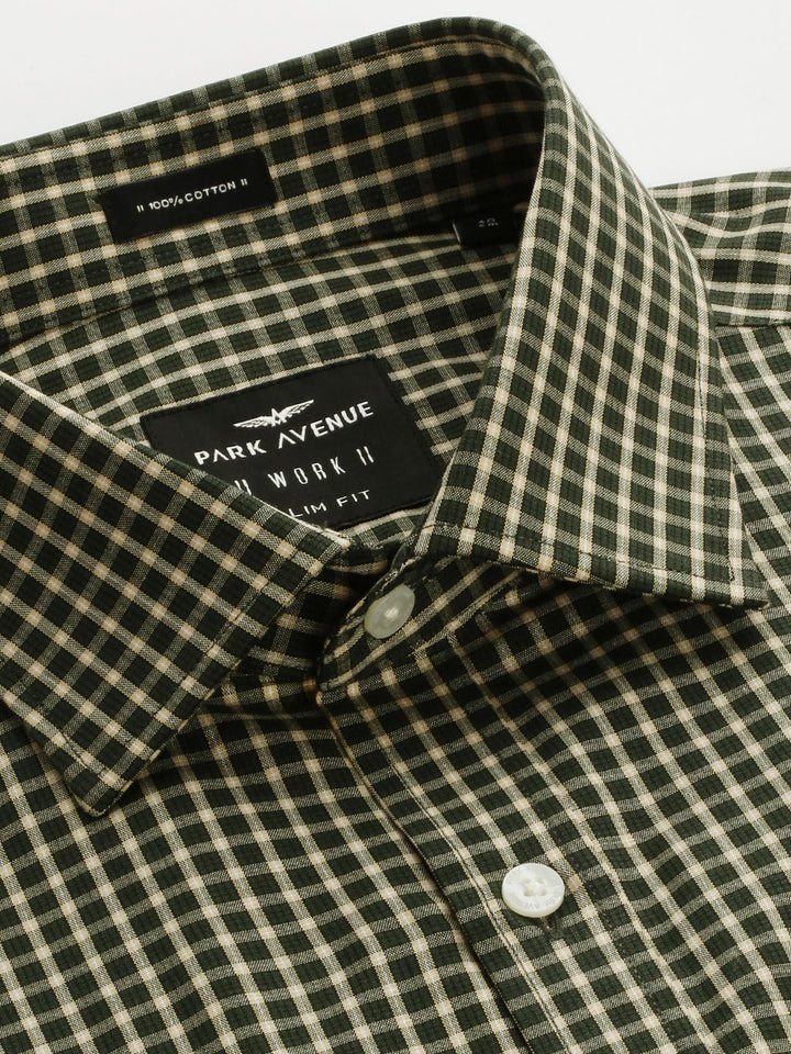 Park Avenue Slim Fit Micro Checked Pure Cotton Formal Shirt