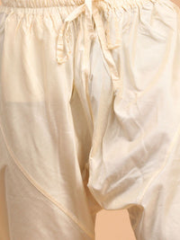 VASTRAMAY Men Asymmetric A-Line Kurta With Churidar & Mirror Work Dupatta