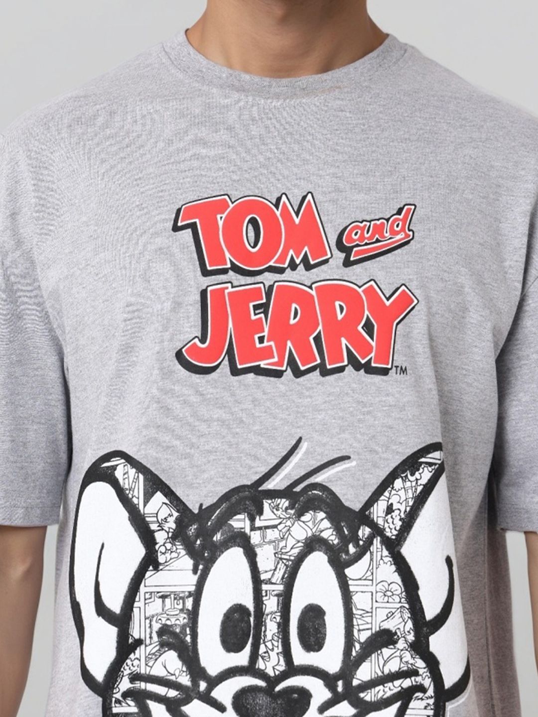 The Indian Garage Co Men Printed Raw Edge Boxy T-shirt