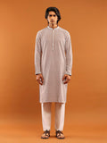 House of Chikankari Men Dusty Pink Rayon Embroidered Kurta