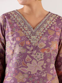 Mamicha Women Floral Printed Regular Thread Work Kurta with Trousers & With Dupatta