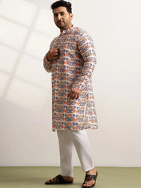 SOJANYA PLUS Men Floral Printed Regular Pure Cotton Kurta with Pyjamas