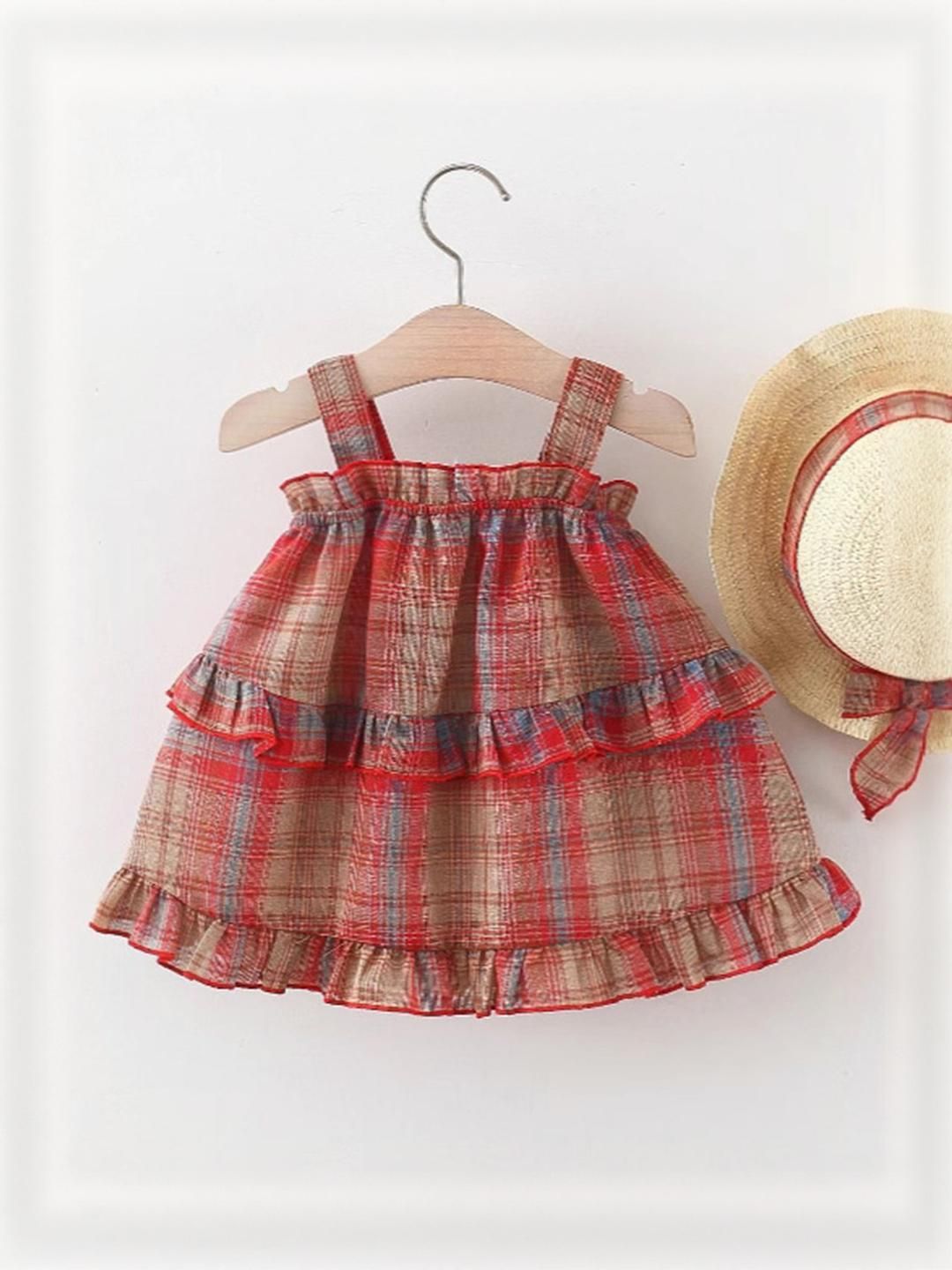 YK Checked A-Line Dress
