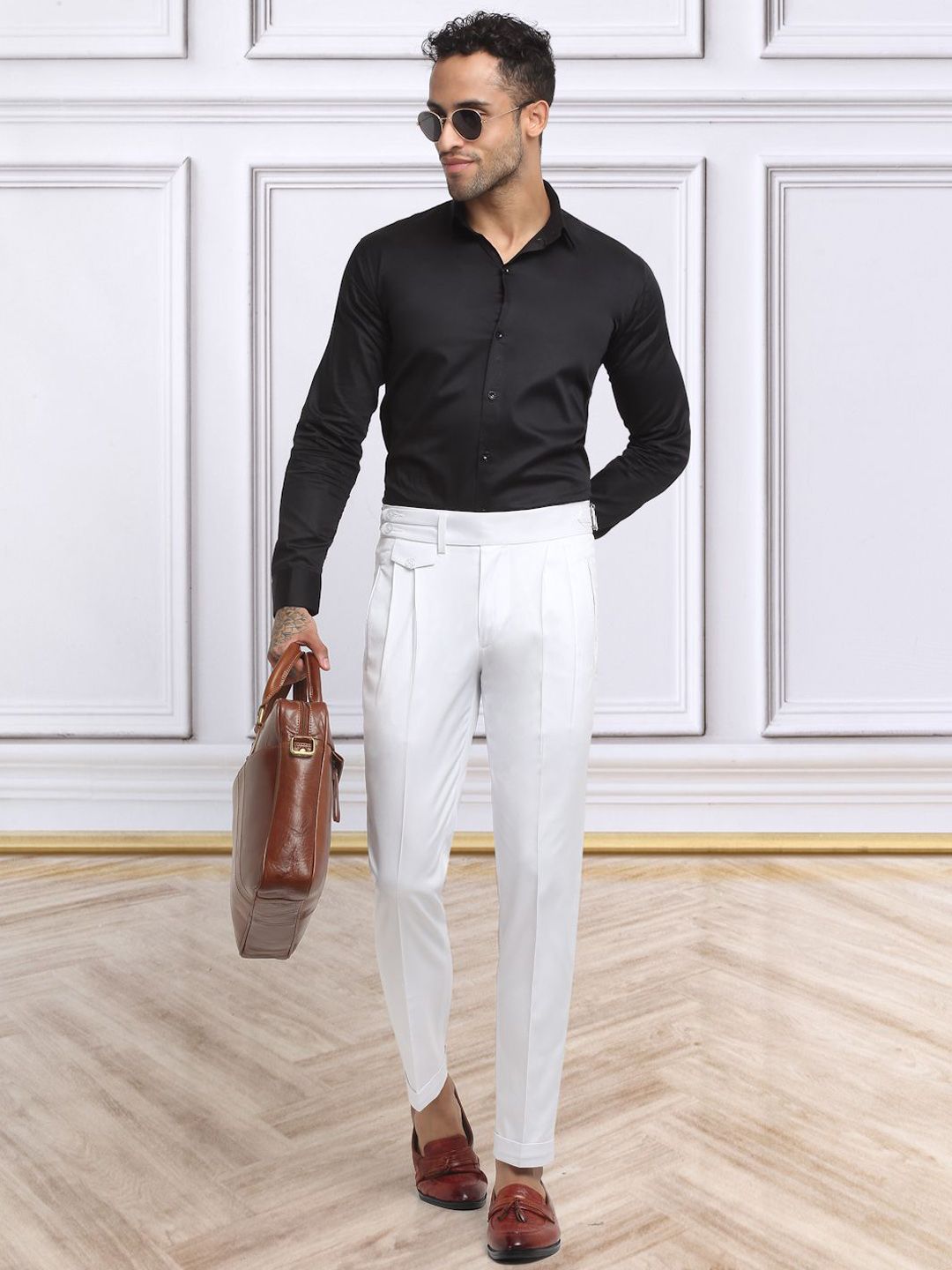 KLOTTHE Lelaki Solid Slim Fit Seluar Panjang Formal Biasa