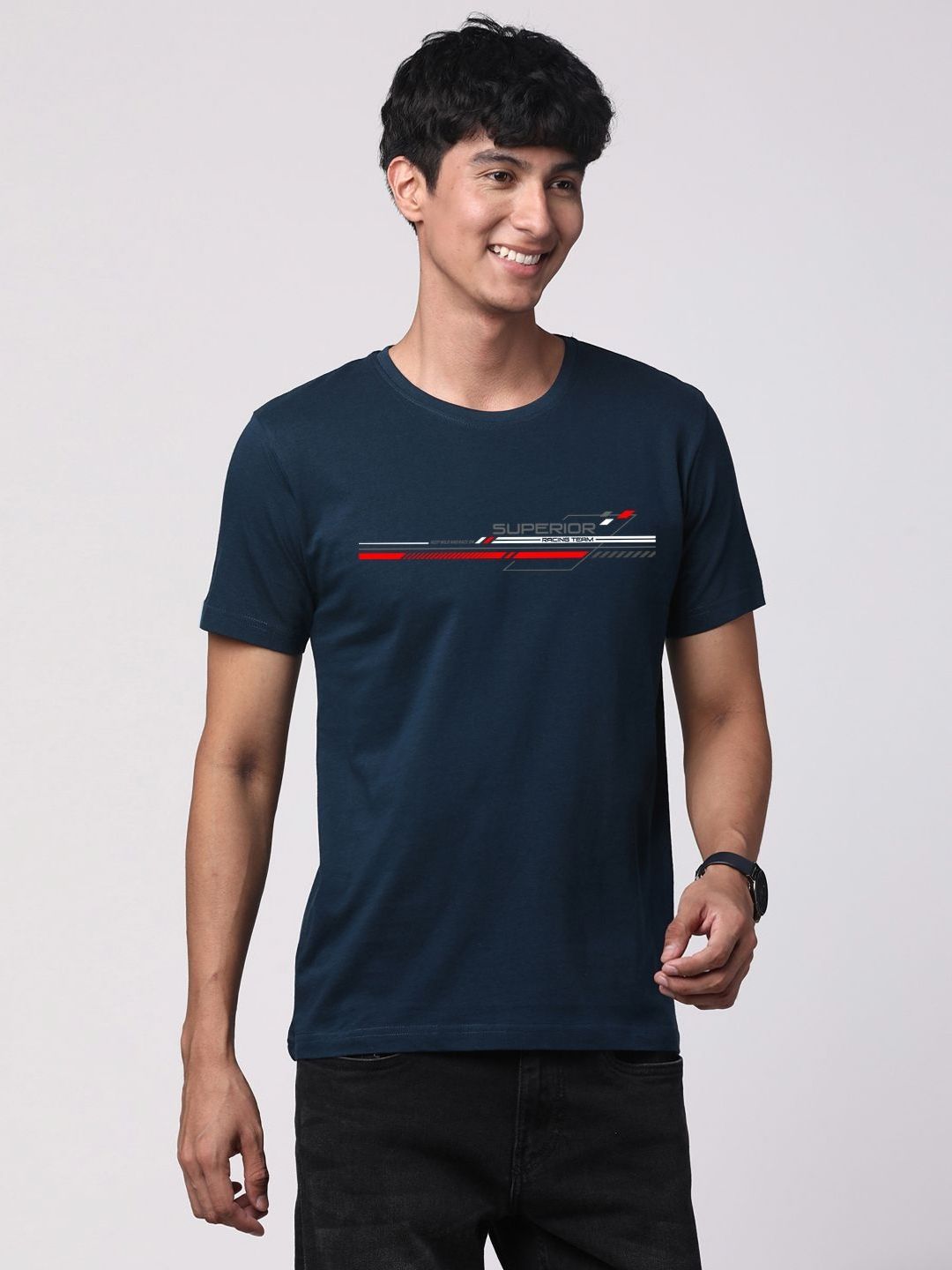 ADRO Men Graphic Printed Round Neck Cotton T-shirt