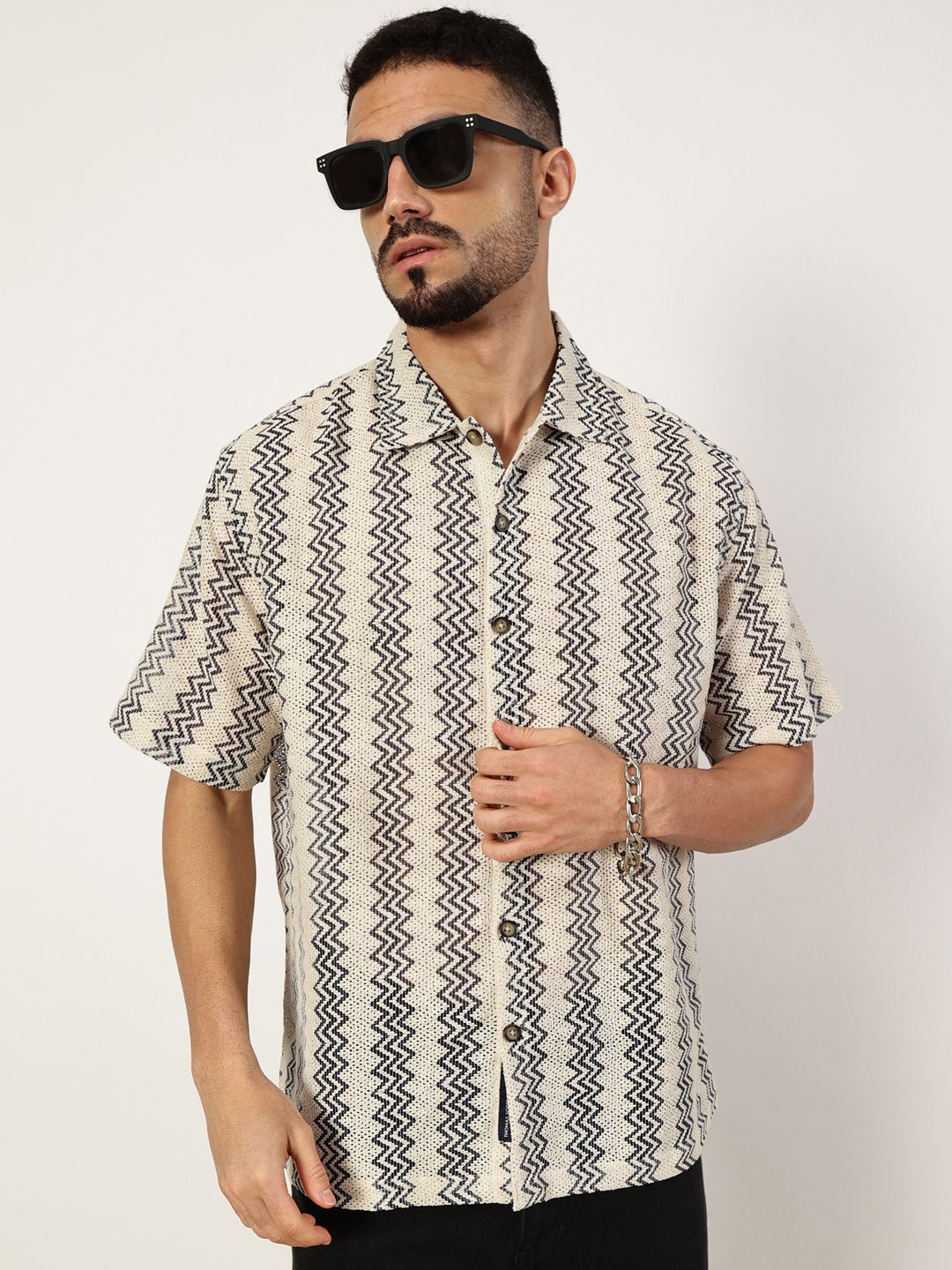Thomas Scott Men Premium Slim Fit Opaque Striped Casual Shirt