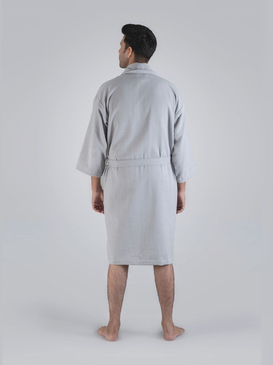 MYTRIDENT Grey 240 GSM Pure Cotton Bath Robe