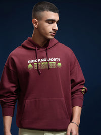 HIGHLANDER Men Rick & Morty Oversized Drop Shoulder Hoodie Sweatshirt