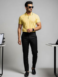 ADRO Men Yellow Cotton Tshirts
