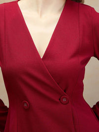 Sassafras wanita v-neck mini blazer gaun