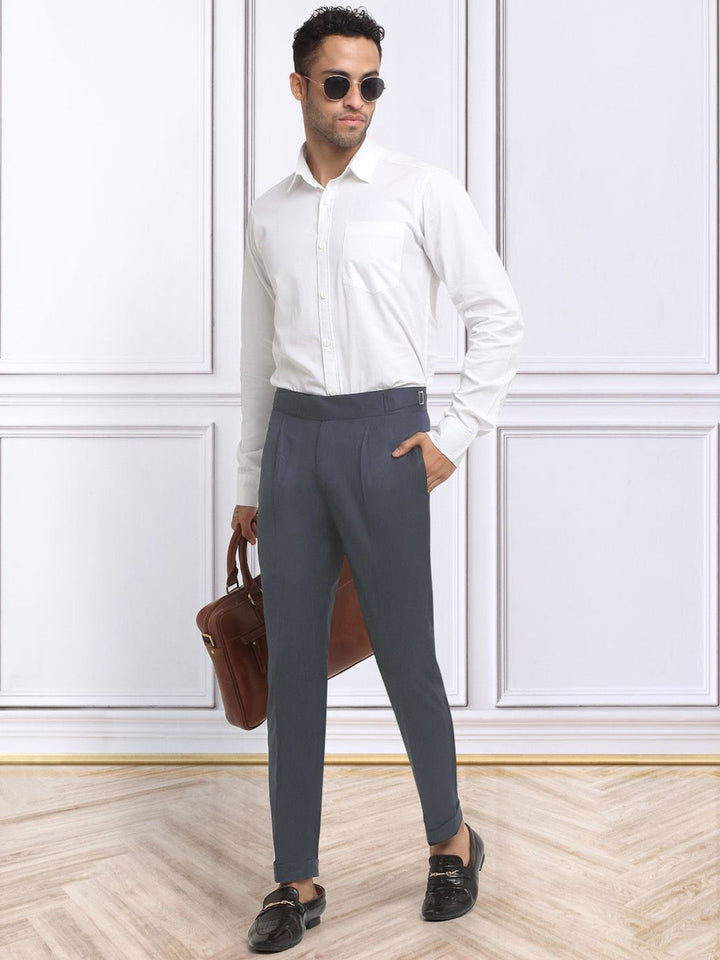 KLOTTHE Men's  Cotton Rich Solid Slim Fit Gurkha pants