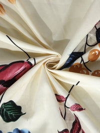 Myntra Elegant Homes Cream Floral Polycotton 300 TC Fitted King Cadar Tempat Tidur Halus dengan 2 Sarung Bantal-250 x 220 cm