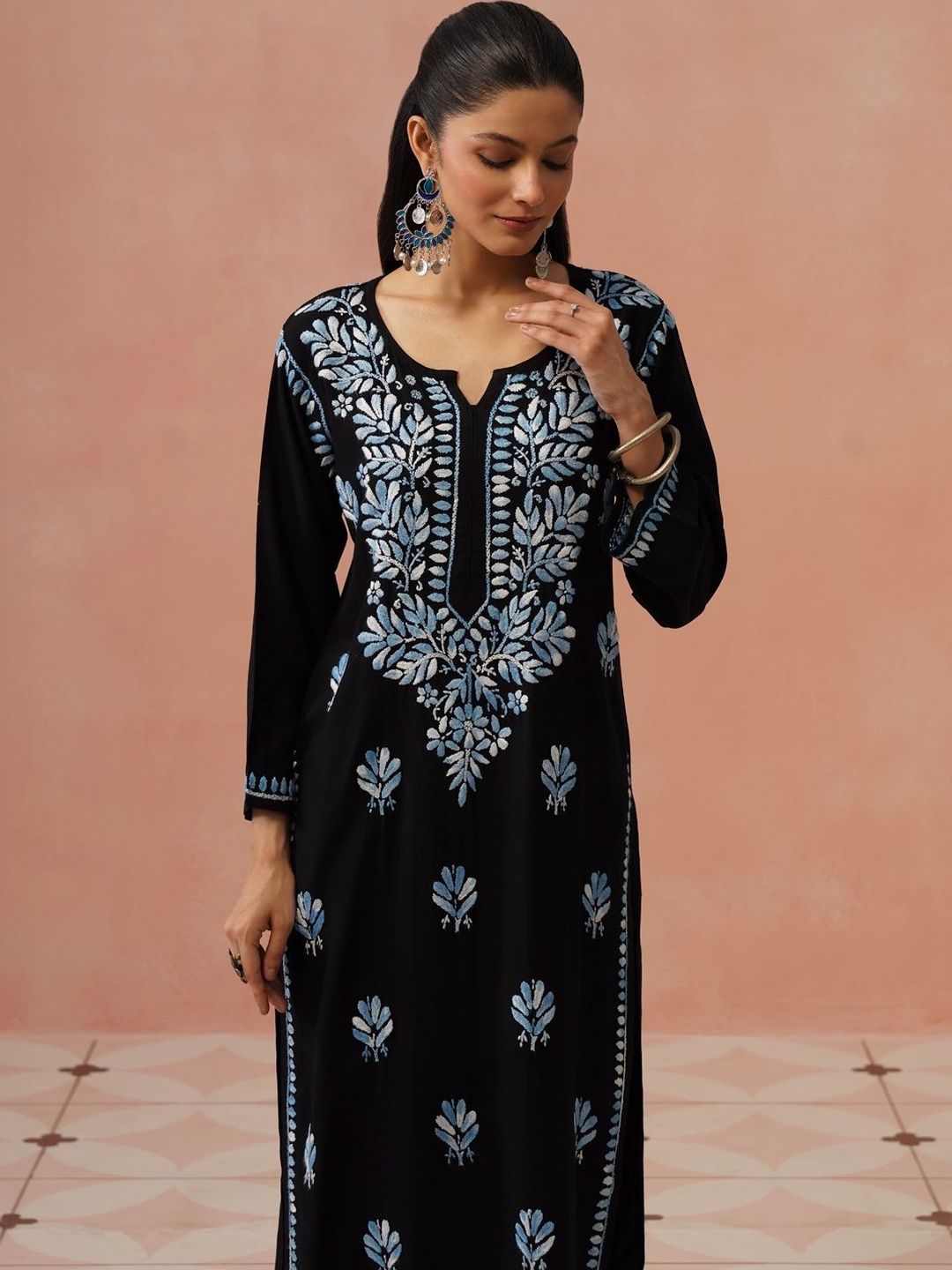 House of Chikankari Women Ethnic Motifs Embroidered Chikankari Kurta