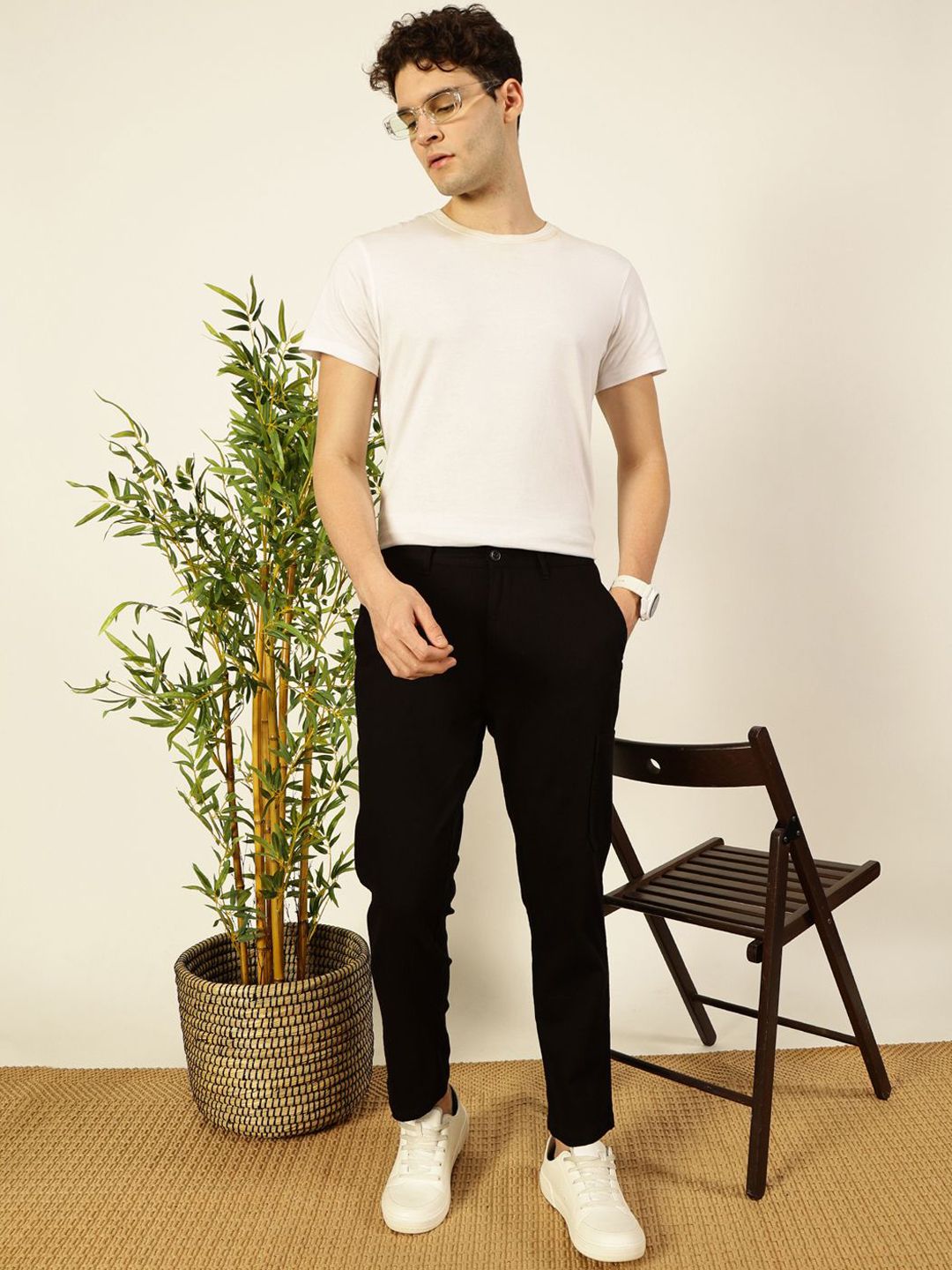 Thomas Scott Men Classic Straight Fit Easy Wash Chinos Trousers