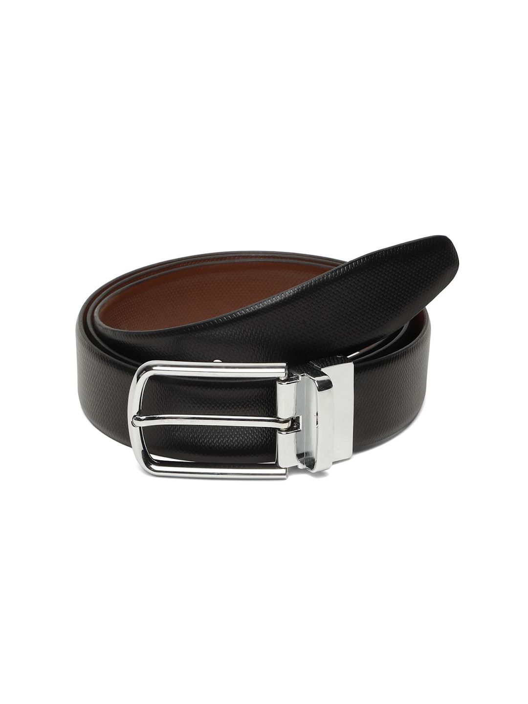 Teakwood Leathers Men Textured Leather Reversible Belt
