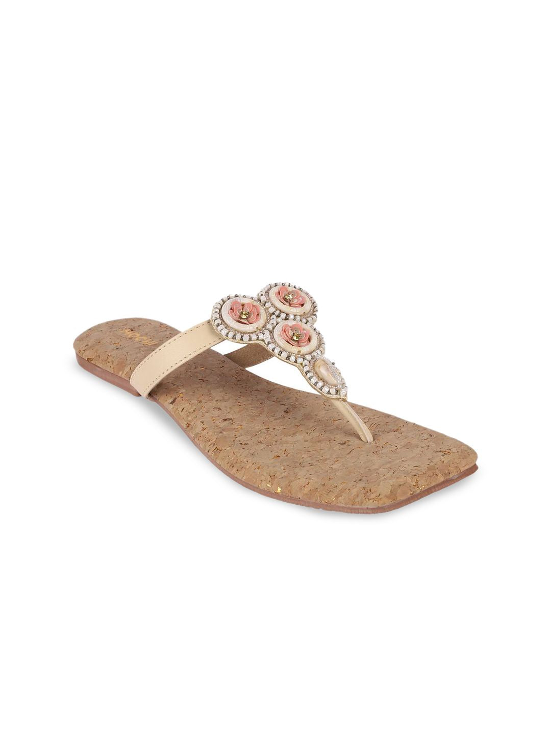 Mochi Women Open Toe Slip-On Flats
