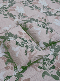 Myntra Elegant Homes Grey  Floral 300 TC King Double Bedsheet with 2 Pillow Covers