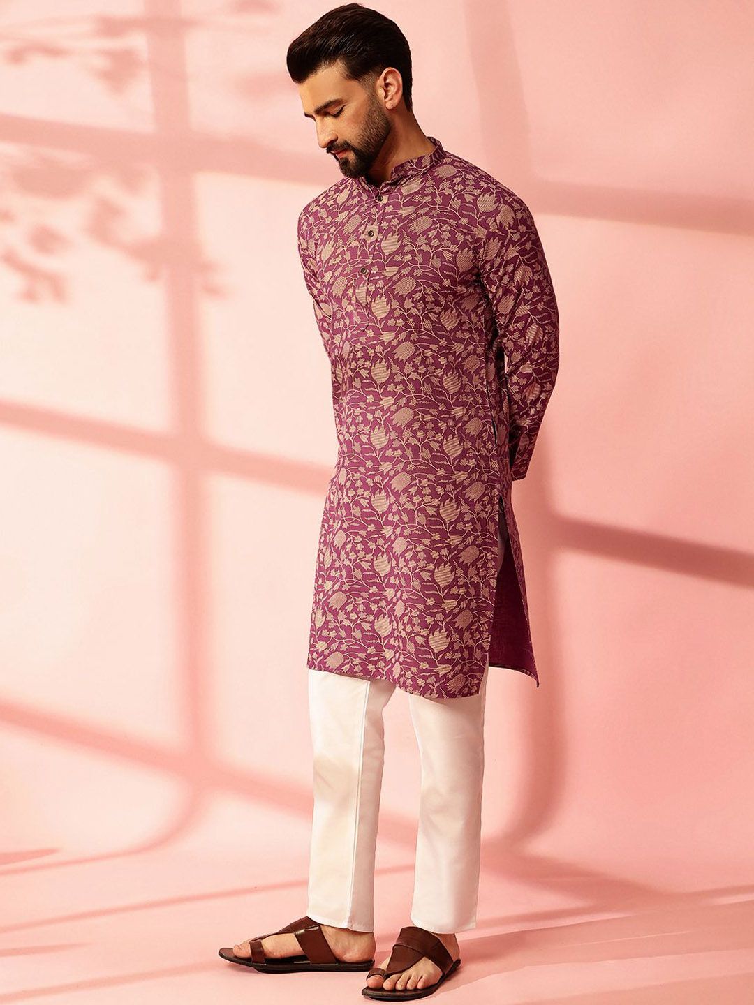 Anouk Men Floral Printed Regular Kurta with Pyjamas