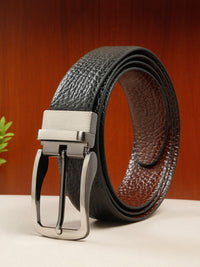Teakwood Leathers Men Textured Leather Reversible Formal Belt
