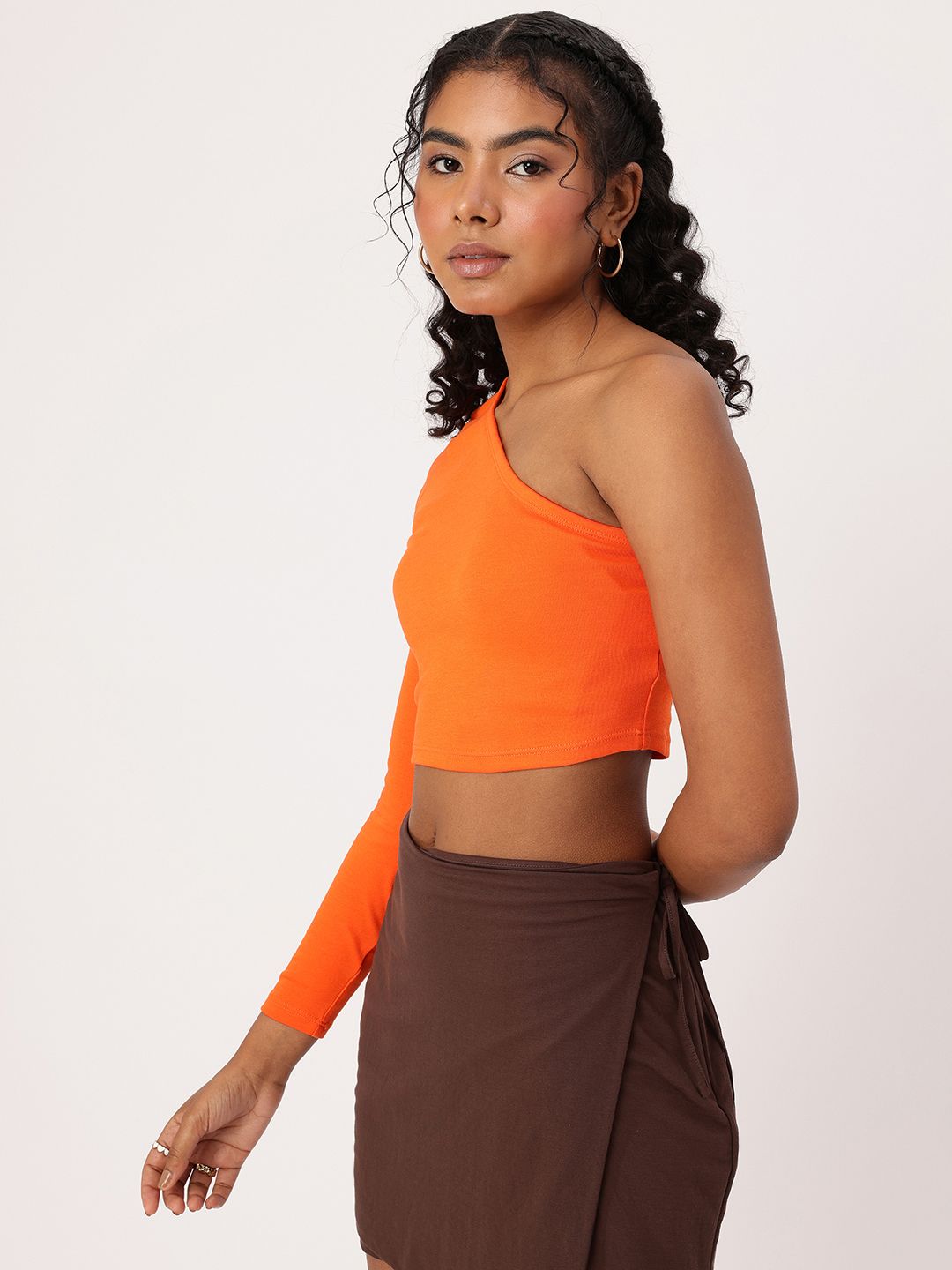 DressBerry All-Day Slay One-Shoulder Crop Top