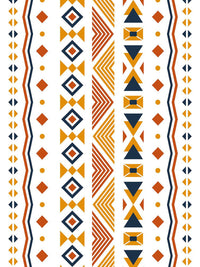 URBAN SPACE Orange & White 5 Pieces Geometric Printed Cotton Square Cushion Covers