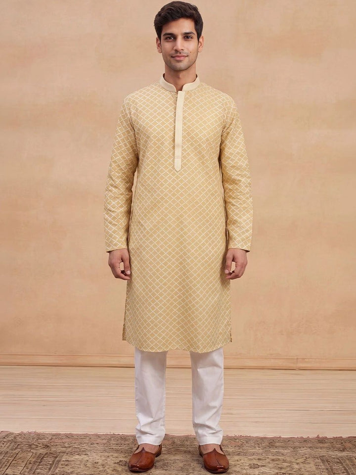 House of Chikankari Men Geometric Printed Kurta