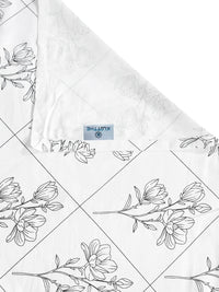 KLOTTHE Off White Printed Flat 400TC Pure Cotton Super King Bedsheet & 4 Pillow Covers