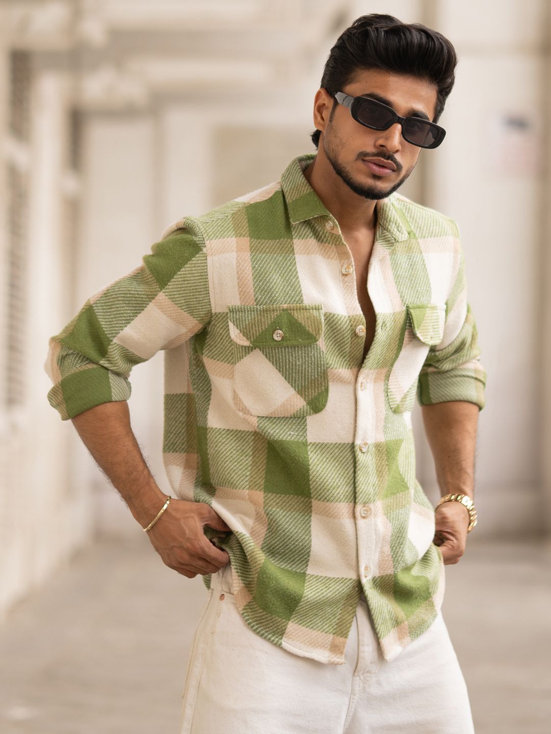 Powerlook Men Tartan Checks Opaque Checked Casual Shirt