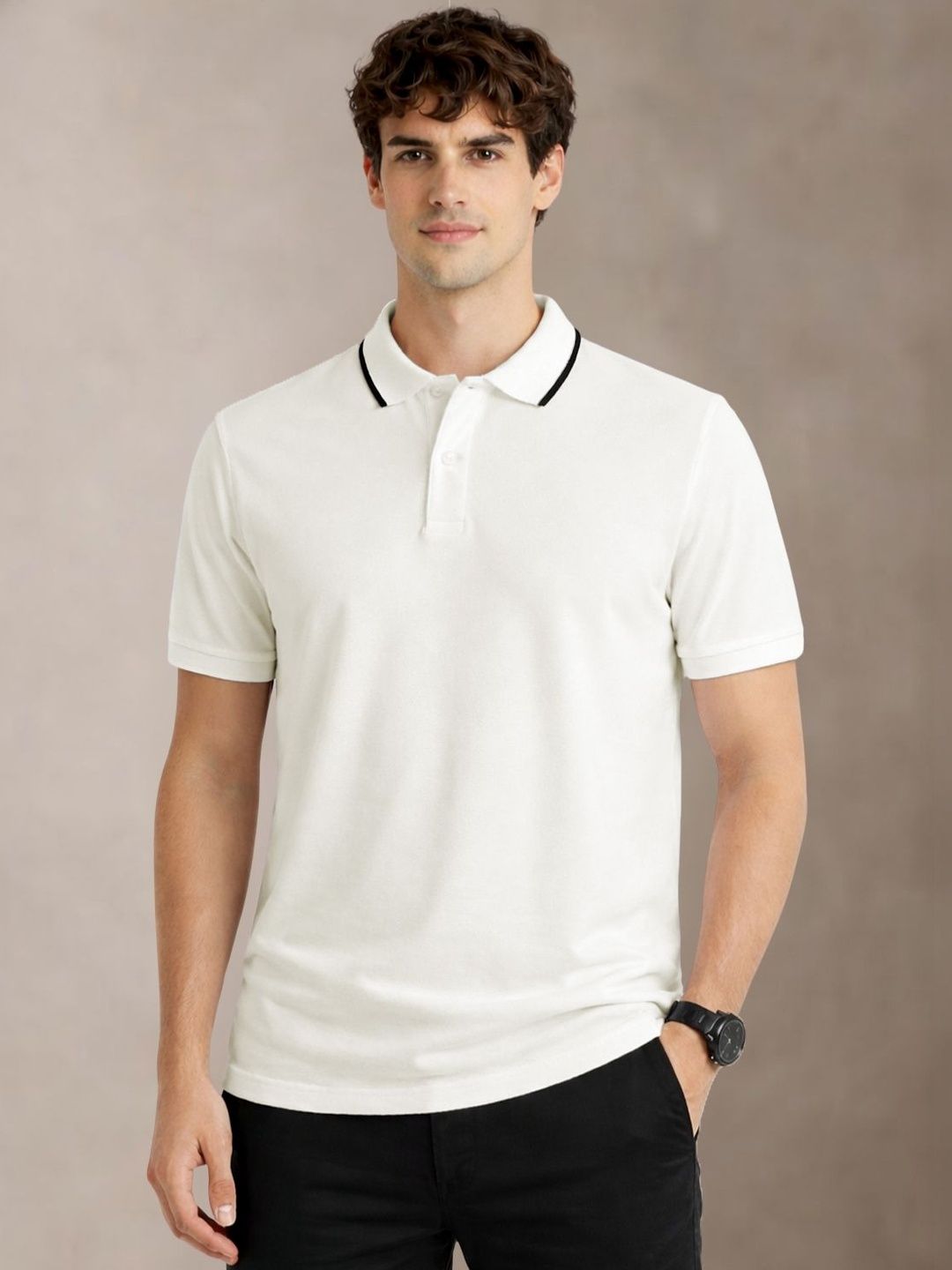 ADRO Men Polo Collar T-shirt