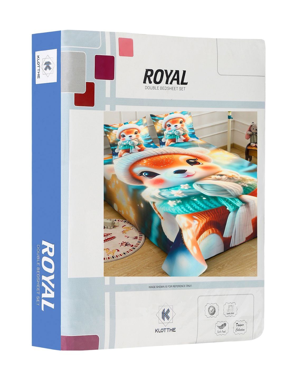 KLOTTHE Multi Cartoon Characters  Printed 400 TC King Superfine Bedsheets