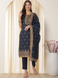 Anouk Women Floral Printed Regular Kurta with Trousers & With Dupatta