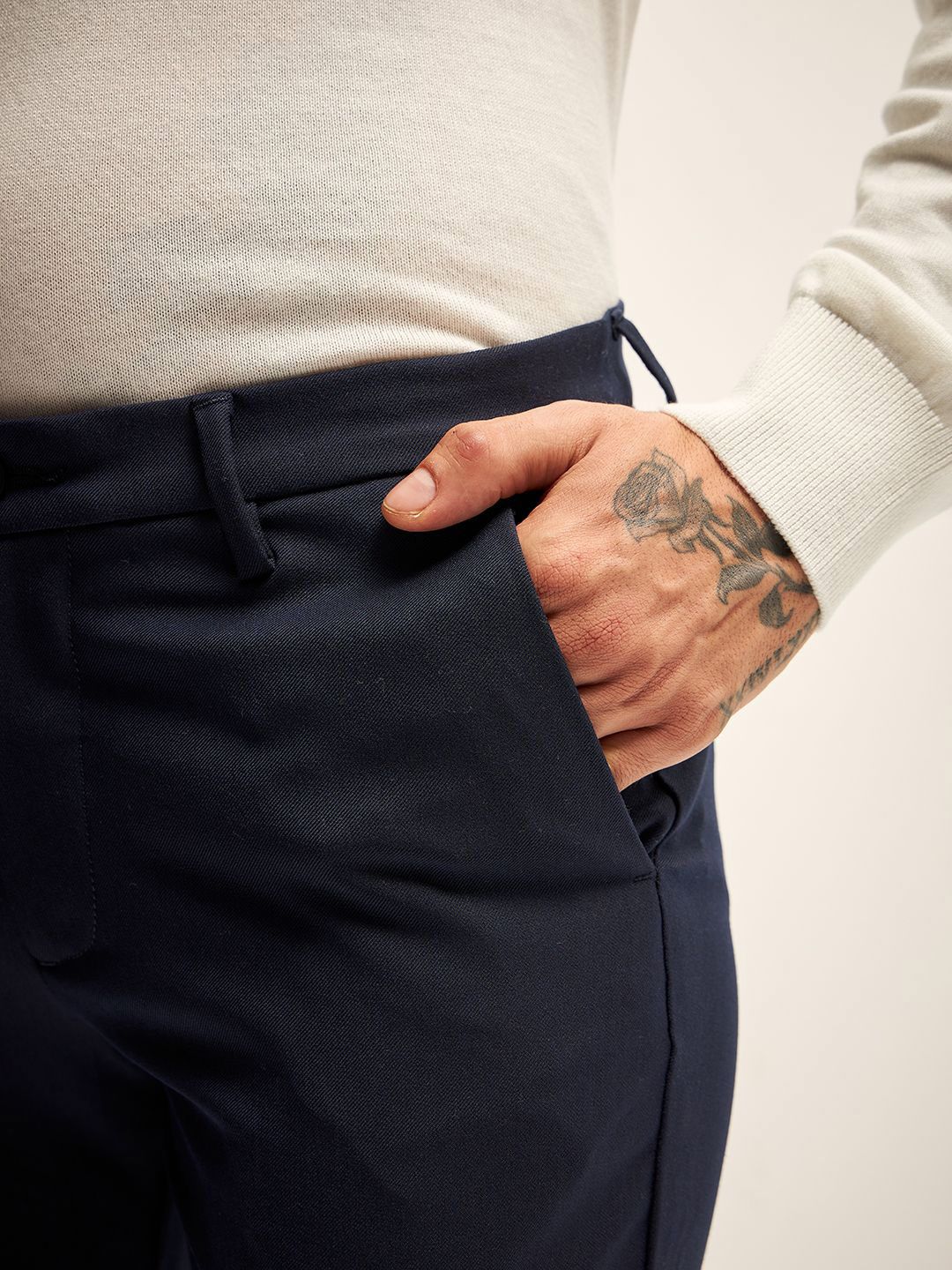 THE BEAR HOUSE Men Slim Fit Chinos Trousers