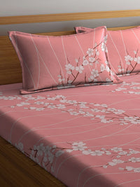 Myntra Elegant Homes Multicoloured Floral 400 TC King Bedsheet with 2 Pillow Covers