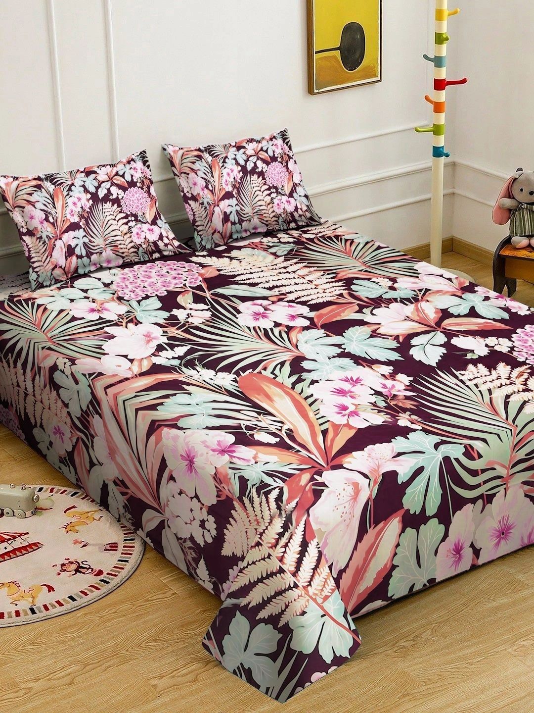 KLOTTHE Floral 400 TC King 7D Cadar dengan 2 Sarung Bantal