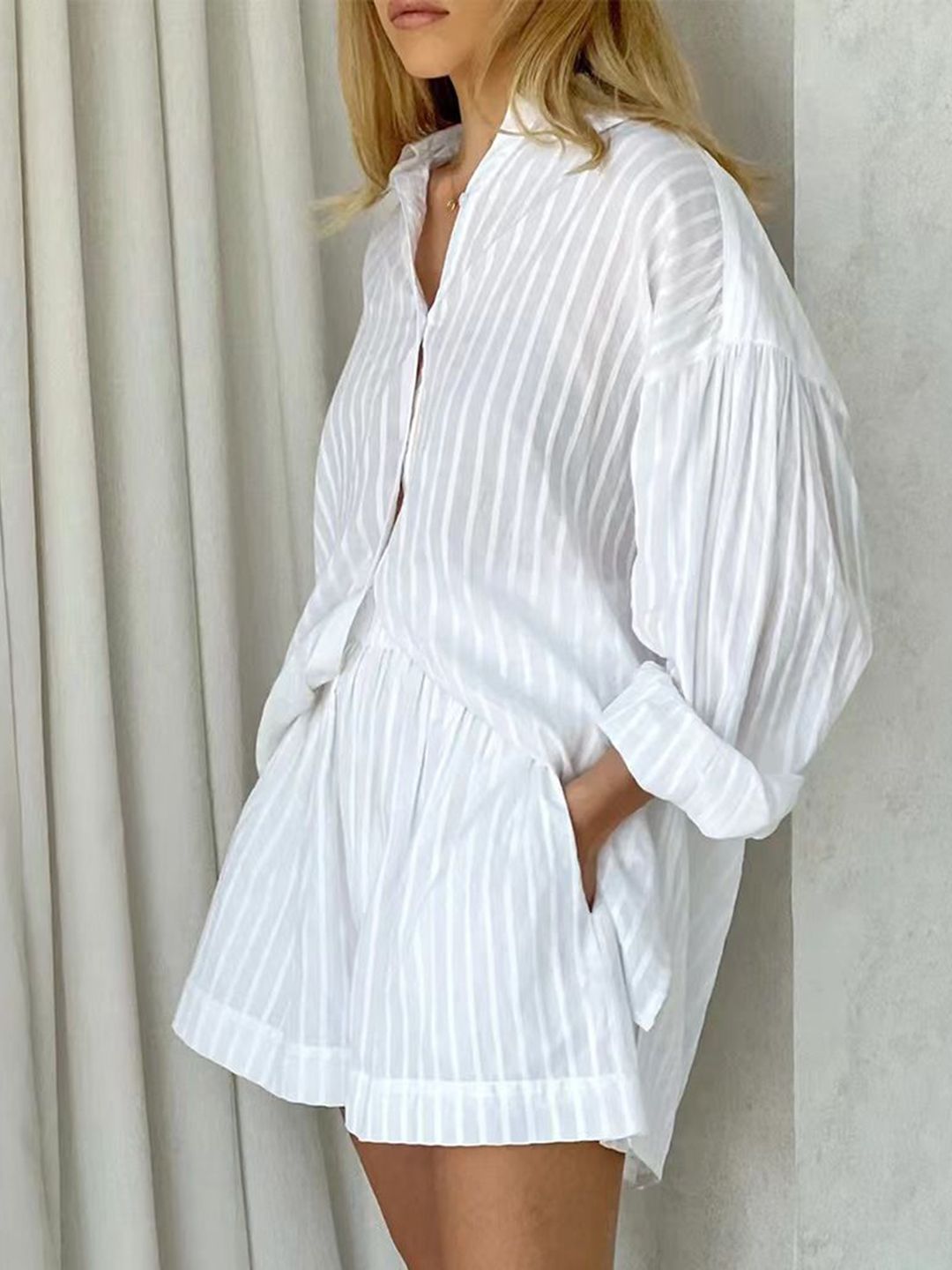 all about you Striped Shirt & Shorts Co-Ord Set